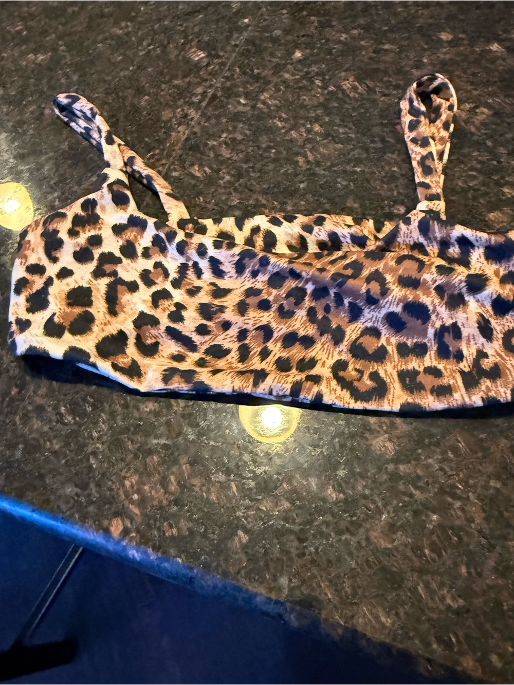 Leopard Print Crop Tank Top - Brown & Black